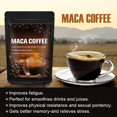 OEM Private Label 50g Bio-Maca-Wurzelextrakt-Pulver Energie-Maca-Kaffee für Männer