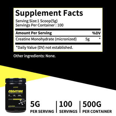 OEM Nahrungsergänzungsmittel Kreatin-Monohydrat 500 g Molken-Kreatin-Monohydrat-Pulver
