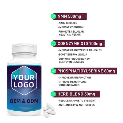 OEM Best Nootropic Capsules Advanced Formula NAD+ Booster Anti Aging NMN Kapseln mit CoQ10