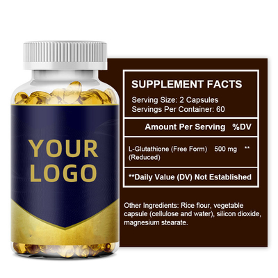 Glutathion 500mg Soem-Großhandels 60pcs kapselt die Schönheits-Haut ein, die Produkt-Glutathions-Kapsel weiß wird