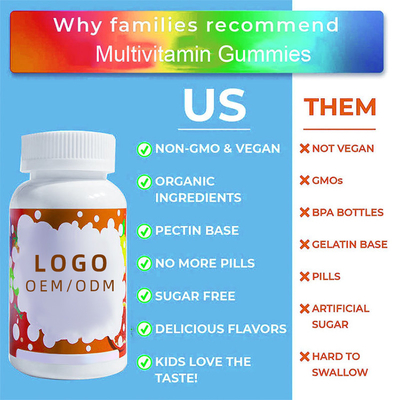 Biotin-Vitamine A.C.D E B Sugar Free Kids Multivitamin Gummiess kaubares Probiotics Zink