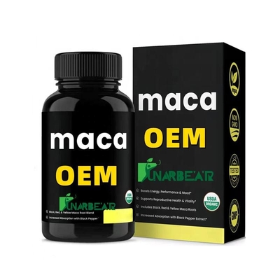 OEM schwarze Maca-Pillen, Gesundheitsprodukte für Männer, schwarzes Maca-Pulver, Männer verwenden Maca Ultimate Plus