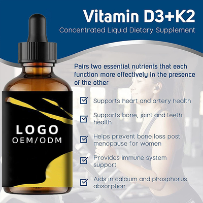 Organisches Vitamin D3 K2 lässt Flüssigkeit MCT-Öl-Omega-Vitamin-D 5000 IU-Soem fallen