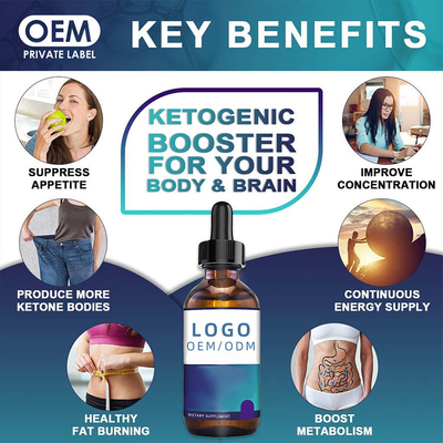 30 ml Biotin-Kollagen-Tropfen zur Gewichtsreduktion, BHB-Keto-Tropfen, OEM-Ölsamen-Kräuterextrakt, ätherisches Öl