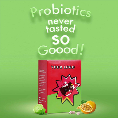 Sugar Free Oral Probiotic Bubble-Rauten-Tablet 3 Milliarde CFU für Zähne gummiert Gesundheit und neuen Atem