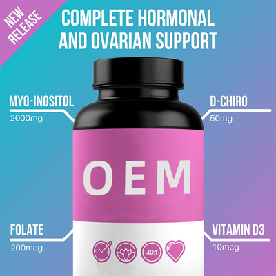 Das Hormon-Stützergänzungen der Antiermüdungs-Frauen mit Ergänzung des D-Chiroinosit-Folatvitamin-D3