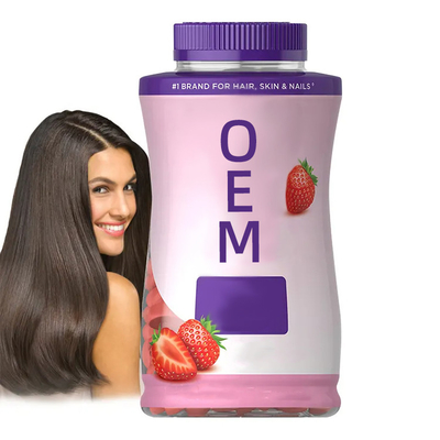 Haarwachstum Erdbeere Vitamin Gummies Custom Privatetikett
