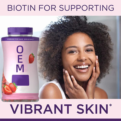 Haarwachstum Erdbeere Vitamin Gummies Custom Privatetikett